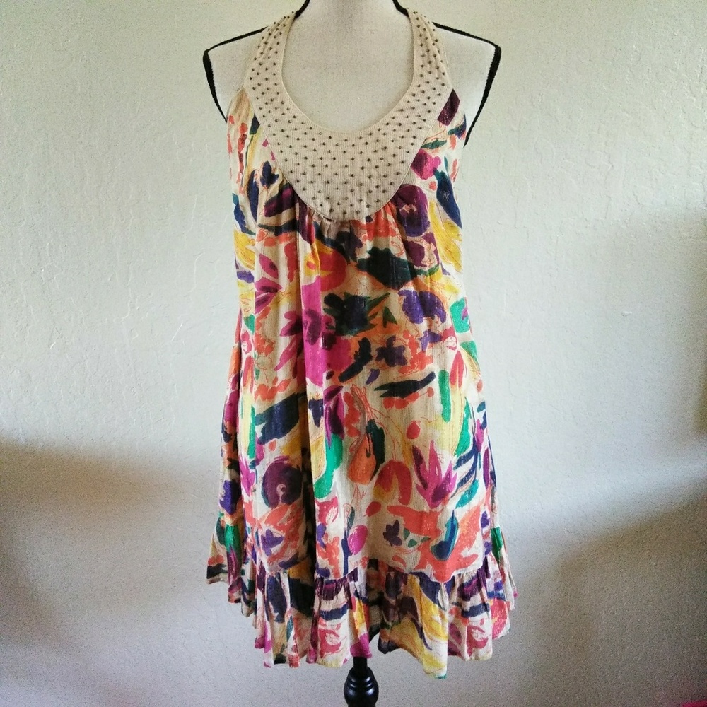 French Connection-Goldy Belle T-back dress sz4